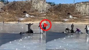 Viral Video Two Kerala tourists drown after slipping into frozen Sela Lake in Arunachal Pradesh