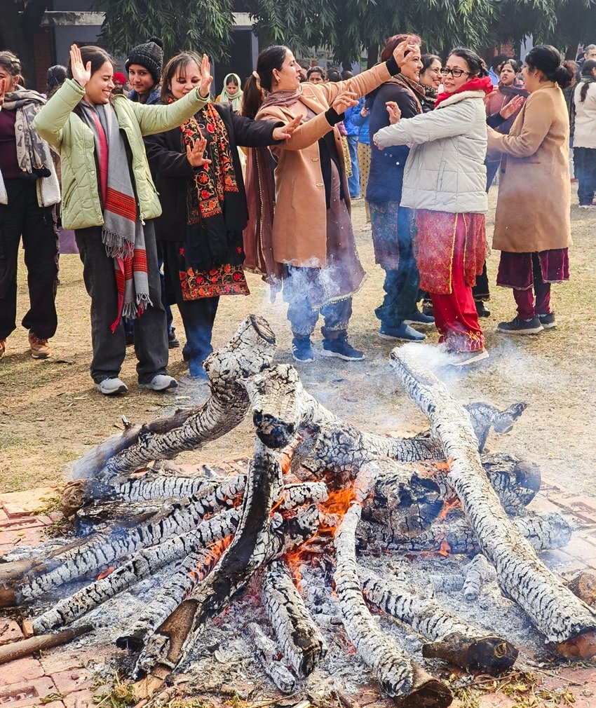 Students celebrate Lohri