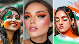 how to do tricolor makeup on republic day | Republic day DIY makeup | Republic Day Special Eye Makeup Tutorial