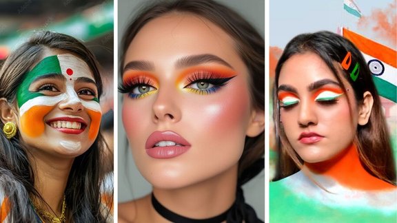 how to do tricolor makeup on republic day | Republic day DIY makeup | Republic Day Special Eye Makeup Tutorial