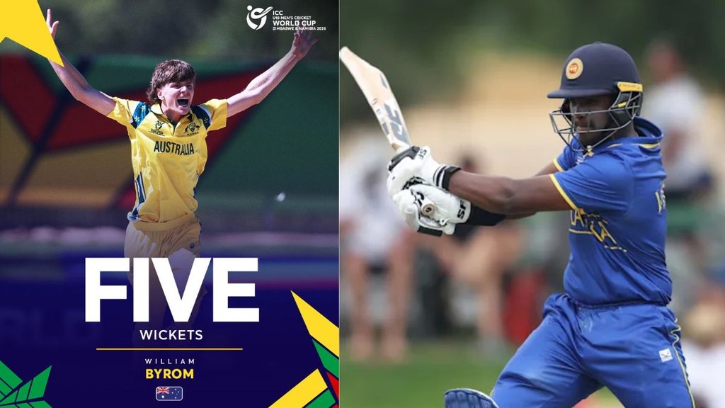 Under 19 World Cup 2026, AUS vs SL, Will Byrom 5 wickets