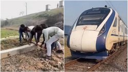 रील की ऐसी सनक! वंदे भारत को रोकने के लिए रेलवे ट्रैक पर डाल दिए लट्ठे, वायरल वीडियो देख गुस्साए लोगों ने बताया आतंकवादी