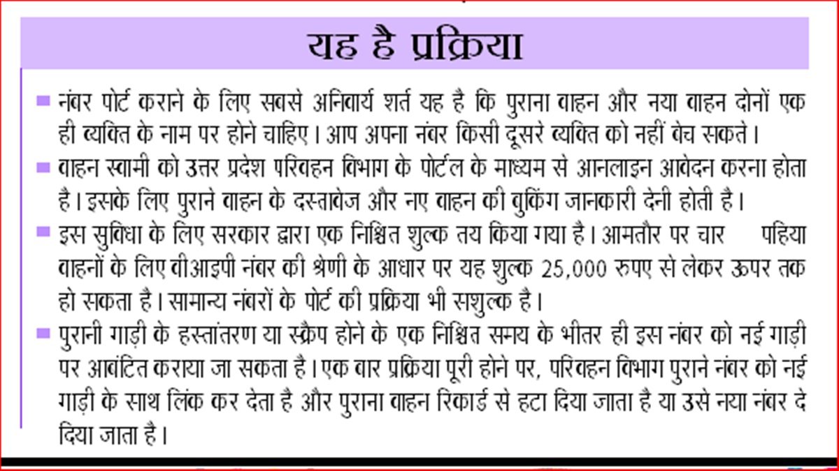 Vehicle Number Port, Lucky Number Plate