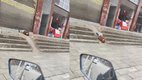 Child sliding on slope while lying on his back in viral video