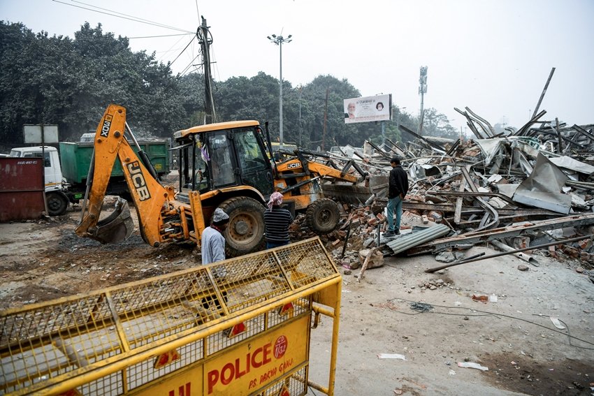 CCTV footage stone pelting case