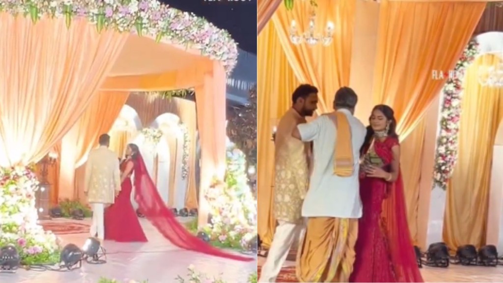 pandit ji ruins bride groom romantic moment while entry viral video makes netizens go lol