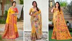 Yellow Saree Design, Makar Sankranti Saree Design, Yellow Saree Design Makar Sankranti 2026