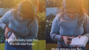 Girl unboxing iPhone 17 ordered from Blinkit shocking moment caught on video