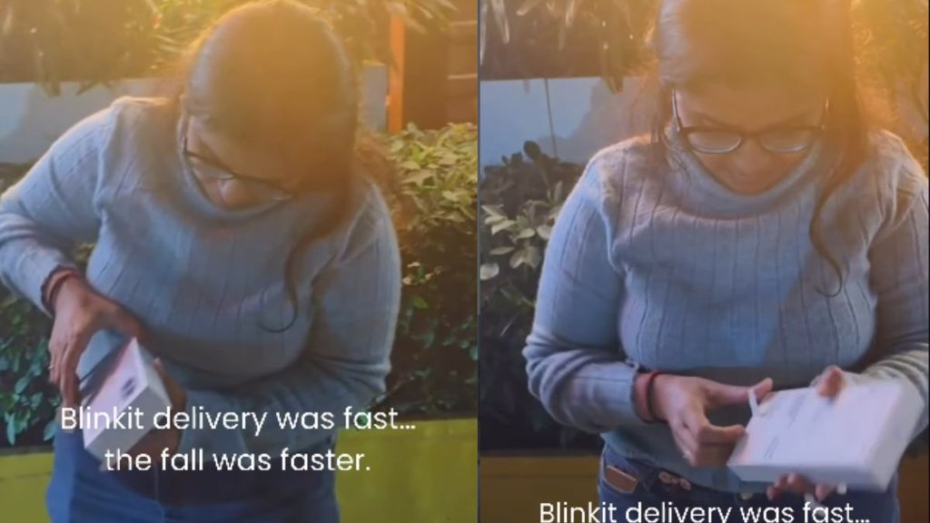 Girl unboxing iPhone 17 ordered from Blinkit shocking moment caught on video