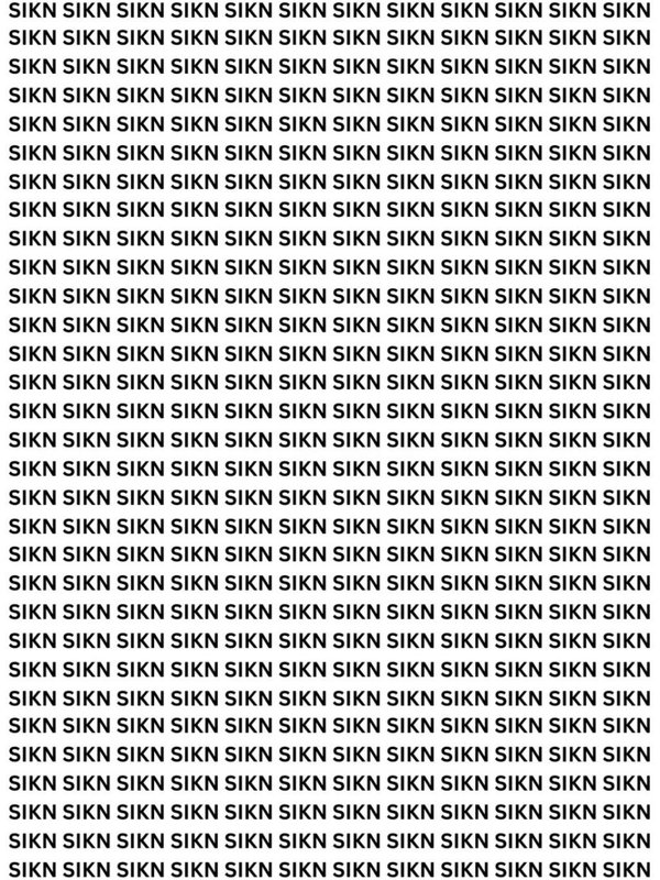 Find SKIN Among SIKN Before Time Runs Out