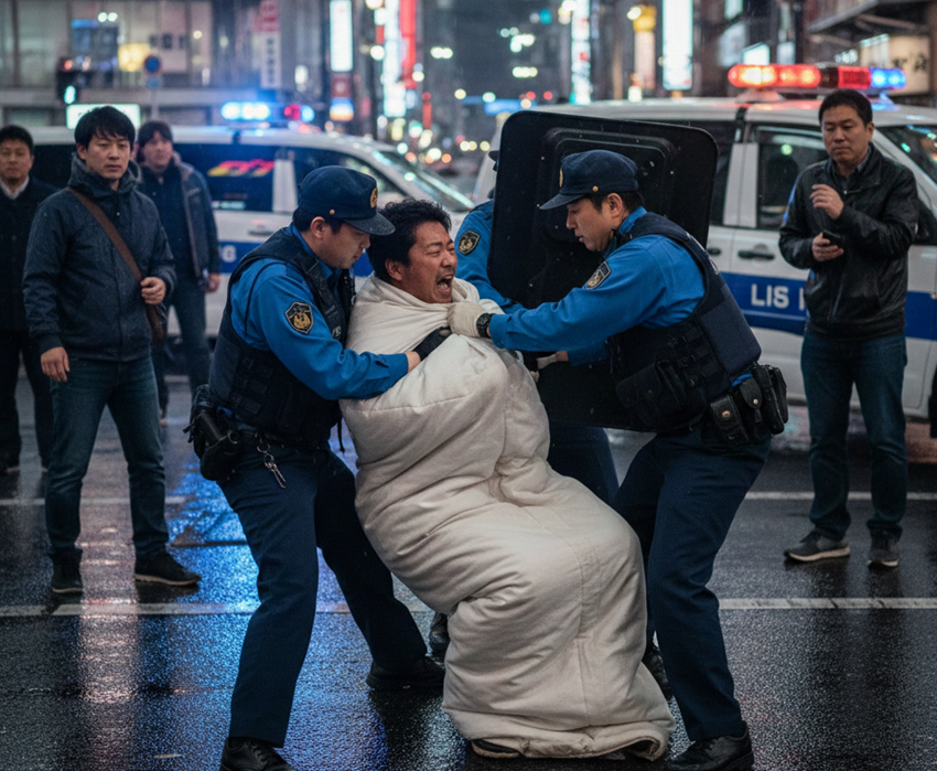 Japanese police burrito wrapping technique