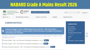 NABARD Result 2026, NABARD Grade A Mains Result 2026, NABARD Grade A Mains Result 2026 link, NABARD Grade A Mains Result shortlisted candidate list
