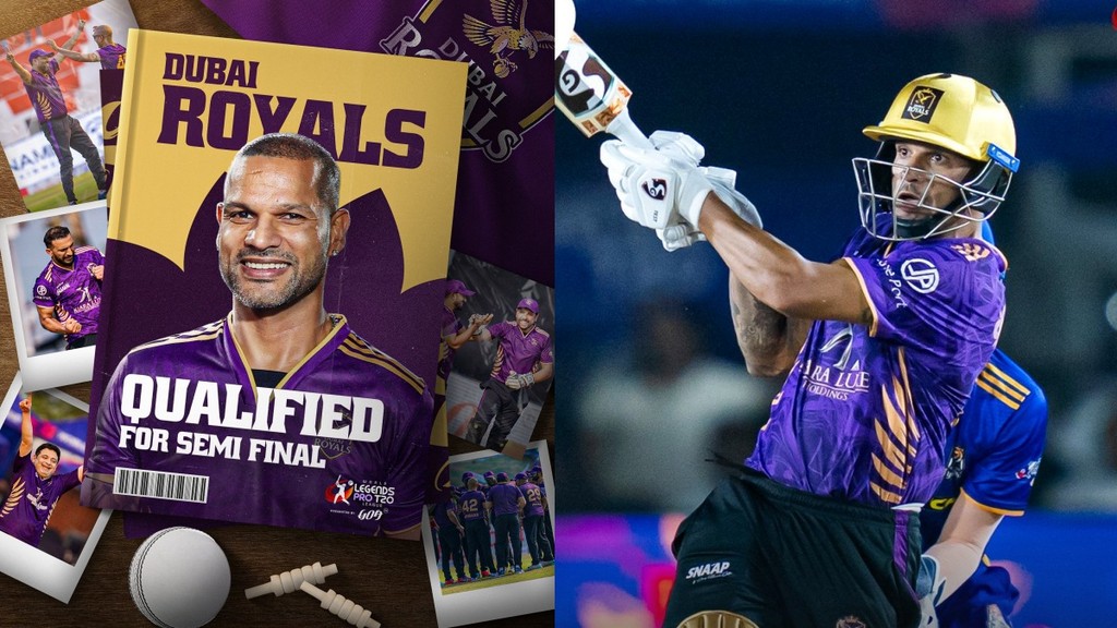 WLP T20 League, World Legends Pro T20 League, World Legends Pro T20 League Semifinals, World Legends Pro T20 League Semifinal Schedule, World Legends Pro T20 League Points Table, Shikhar Dhawan, Shikhar Dhawan 99 Runs, Dubai Royals, Maharashtra Tycoons, Delhi Warriors, Pune Panthers, Gurugram Thunders, Harbhajan Singh, Rajasthan Lions