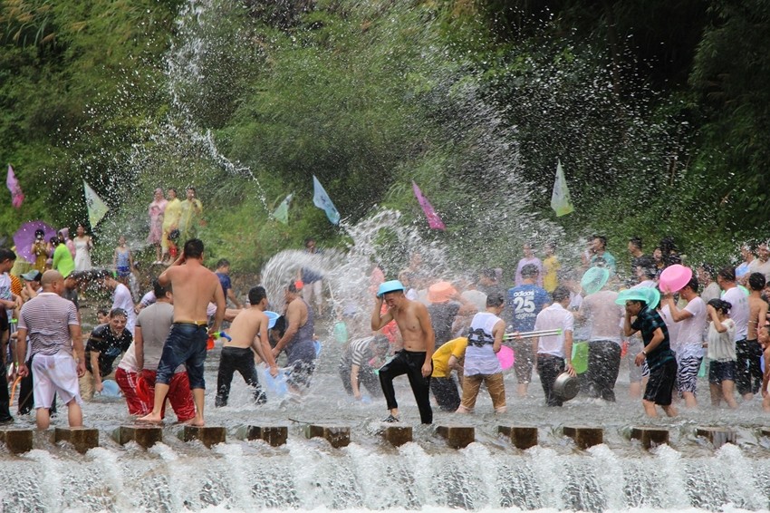 Water splashing festival Thailand