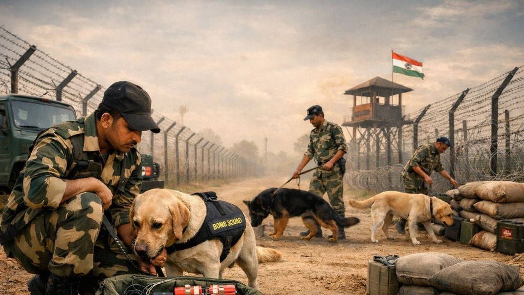 dogs, explosive, border