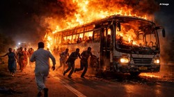 बस में 36 यात्रियों के अलावा विधायक भी थे सवार, पिछला टायर फटा और लग गई आग, तड़के तीन बजे का हादसा