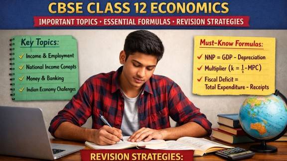 CBSE Class 12 Economics Exam 2026, CBSE Economics Preparation Tips, CBSE 12th Economics Important Topics, CBSE Economics Formula List