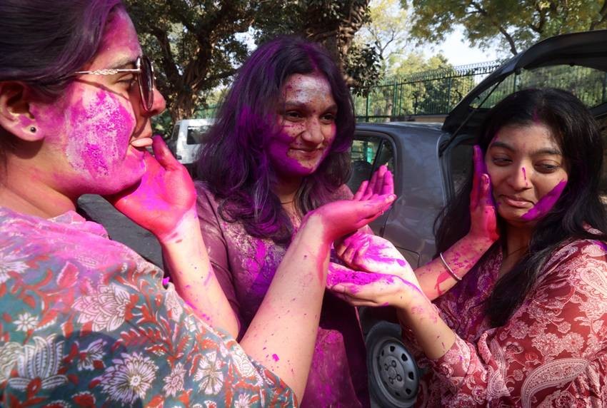 Early Holi celebration in schools