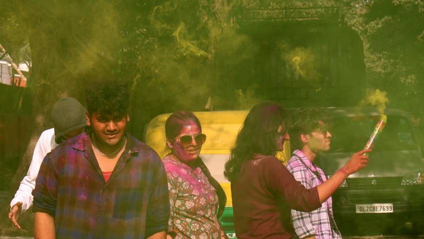 Students Holi celebration