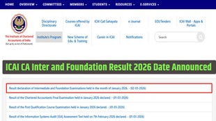 ICAI CA Result, CA Inter Result 2026, CA Foundation Result 2026, icai.org