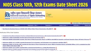 NIOS Date Sheet 2026, NIOS Exam Date 2026, NIOS 10th 12th Time Table, nios.ac.in Date Sheet, NIOS Practical Exam 2026