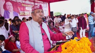 Sanjay Nishad, Nishad community SC status, SC status for Nishad community, Sanjay Nishad breaks down, Nishad Party rally Gorakhpur, UP minister Sanjay Nishad, Nishad Party demand SC status, Gorakhpur Nishad rally, Scheduled Caste status for Nishad community, Sanjay Nishad resignation threat, Nishad community reservation demand, Uttar Pradesh politics, Nishad Party Gorakhpur rally