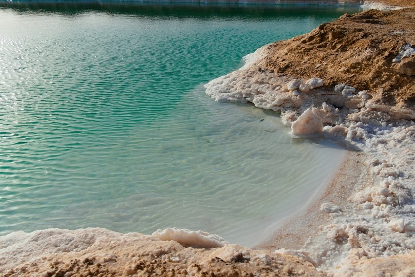 high salt concentration water desert salt pools Egypt