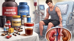Rhabdomyolysis gym symptoms, kidney injury protein supplements, cola-colored urine causes, side effects of creatine overdose, high protein diet kidney strain, whey protein vs kidney health,