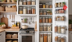 small kitchen organization ideas, pantry organizer ideas, small kitchen storage tips