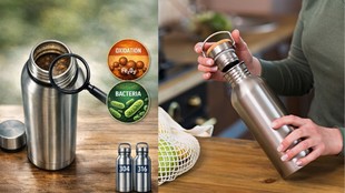 metallic taste in water bottle, steel water bottle metallic taste, stainless steel bottle safety, why does water taste metallic, double layered steel bottle safety, 304 grade stainless steel bottle