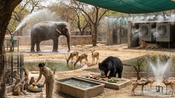 भीषण गर्मी की आहट, दिल्ली चिड़ियाघर ने तेज की तैयारियां, जानवरों के लिए लगाए गए कूलर और फव्वारे