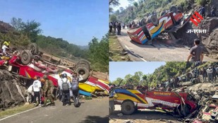 Dozens Injured as Bus Falls Into Deep Gorge