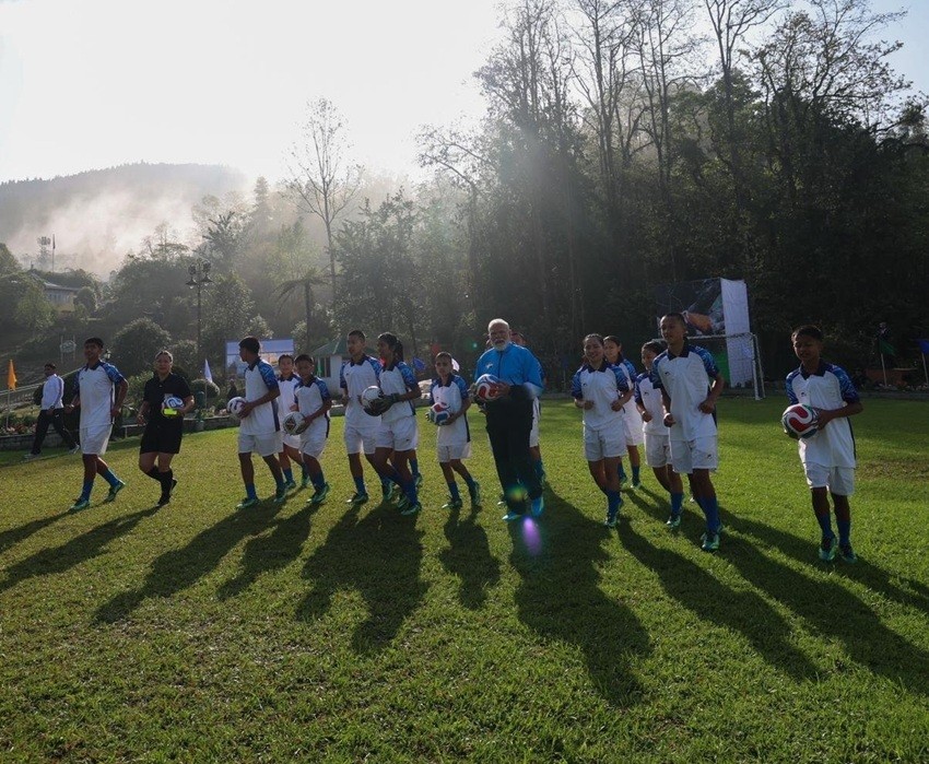 PM Modi Gangtok Visit Gets Sporty with a Friendly Football Session