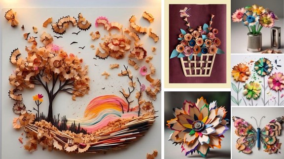 Pencil Waste DIY Craft | pencil ke chilke se kya kya bana sakte hain | Pencil shaving Art For Competition