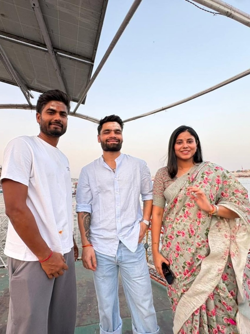 Rinku Singh Takes Spiritual Break with Priya Saroj in Varanasi