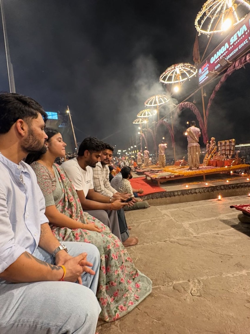 Rinku Singh and Priya Saroj Attend Ganga Aarti in Varanasi