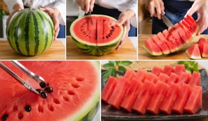 Seedless Watermelon Cutting Trick