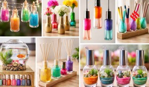 empty nail polish bottle crafts, nail polish bottle reuse ideas