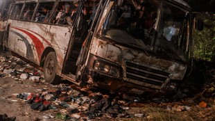 bus accident, bus car collide