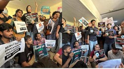 ‘आरएसएस के 100 साल’ पर आयोजित ‘युवा कुंभ’ का जामिया मिल्लिया में विरोध, वामपंथी छात्र संगठनों ने किया प्रदर्शन