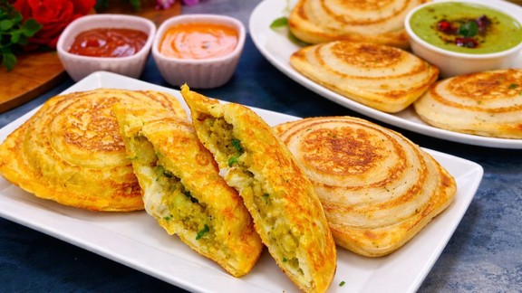 Masala dosa sandwich recipe | Mini dosa sandwich recipe | leftover dosa batter