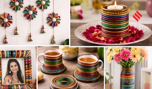 old bangles craft ideas, broken bangles home decor, DIY bangles decoration ideas