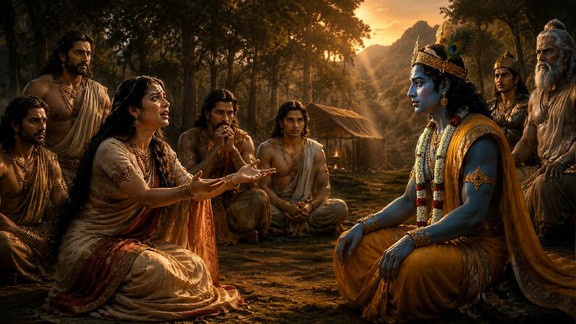 Dharma Gatha , dharm gatha series, mahabharat, mahabharat katha, mahabharat katha in hindi, महाभारत कथा, draupadi ne dhritarashtra se kya vardaan manga, draupadi ne dhritarashtra kya maanga, draupadi cheer heeran ke baad kya hua tha, draupadi cheerharn story, द्रौपदी चीरहरण के समय क्या हुआ था, mahabharat story in hindi, draupadi ne q nhi manga tisra war, द्रौपदी का विलाप, श्रीकृष्ण प्रतिज्ञा, महाभारत वन पर्व, द्यूतसभा अपमान, द्रौपदी के सवाल, Mahabharat Draupadi Shri Krishna Samvad,