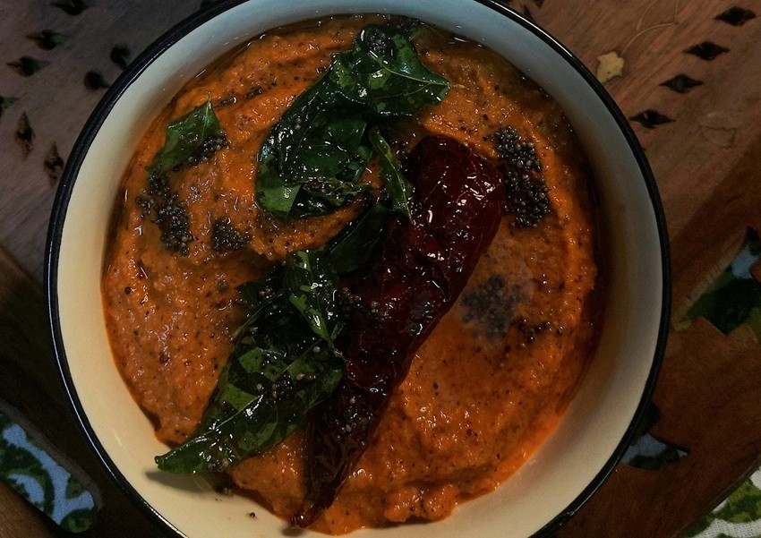Home-made chutneys and spices