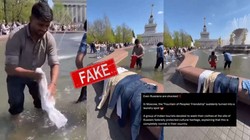 Fact Check: रूस के फव्वारे में भारतीयों ने कपड़े नहीं धोए, AI-जेनरेटेड है वायरल वीडियो