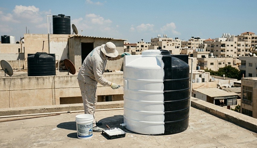 Rooftop tank heat protection