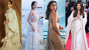 Bollywood Actresses Cannes Saree Looks