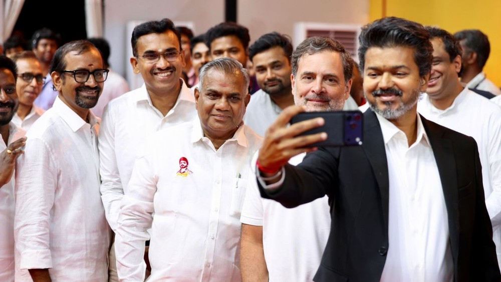 विजय ने 10 मई को तमिलनाडु के सीएम पद की शपथ ली थी। (Image Source: Rahul Gandhi X)