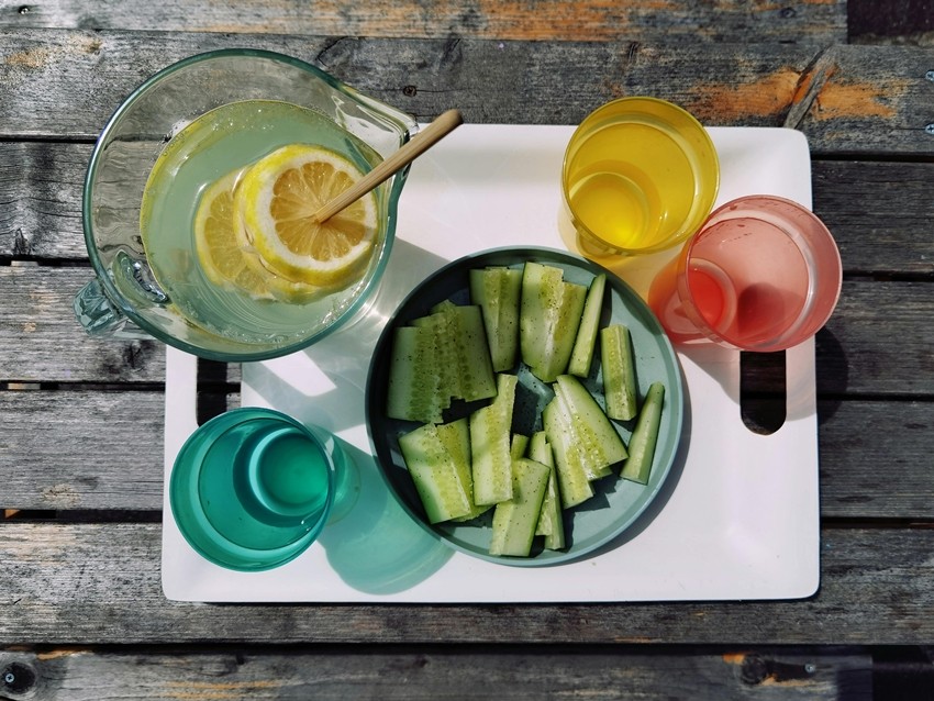 healthy snacks and hydration station