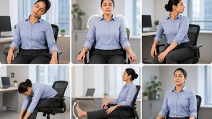 desk yoga exercises | sitting yoga poses | chair yoga poses